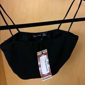 NWT black crop top 2 BOOHOO (top only)